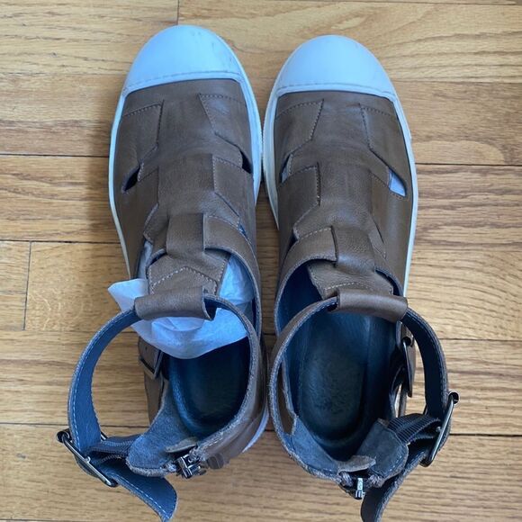 Lofina sz EU 38 high top sneaker style sandals light brown leather great cond - Picture 5 of 9